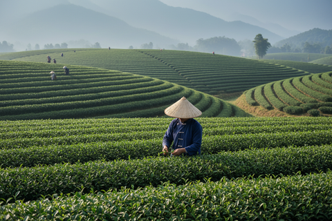 a tea worker picking tea